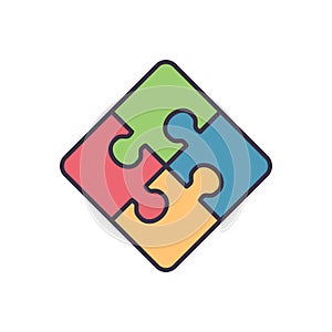 Puzzle related vector icon