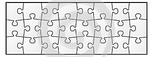Puzzle shape pieces together. Jigsaw pattern match