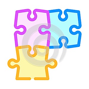 puzzle solution color icon vector illustration photo