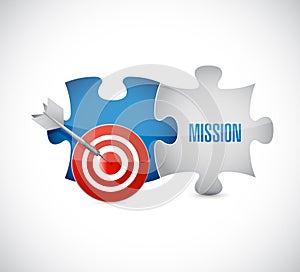 puzzle target and mission concept illustration