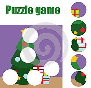 Puzzle for toddlers. Matching children educational game. Match pieces and complete the picture. Activity for pre school years kids