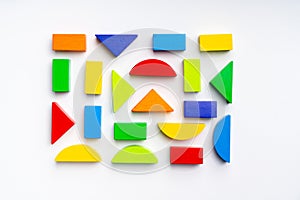 Puzzle toy for Kid in creative education concept in flat lay