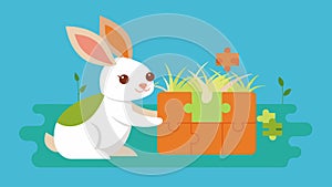 A puzzle toy for rabbits that releases the enticing aroma of fresh hay encouraging them to forage and play.. Vector