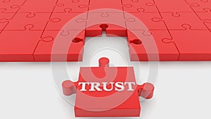 Puzzle with trust concept