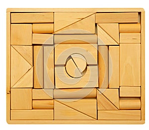 Puzzle of wooden blocks