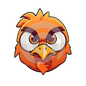 Puzzled Chicken Face Sticker On Isolated Tansparent Background, Png, Logo. Generative AI