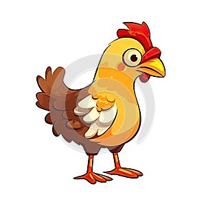 Puzzled Chicken Sticker On Isolated Tansparent Background, Png, Logo. Generative AI