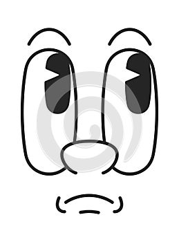 Puzzled comic face thoughtful grimace