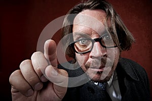 Puzzled Man with Glasses