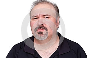 Puzzled middle-aged man with a goatee