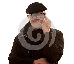 Puzzled old man photo