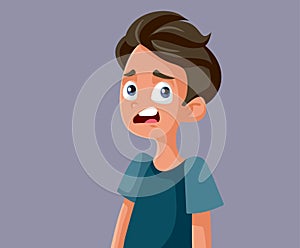 Puzzled Teen Boy Making Eww Face Vector Cartoon