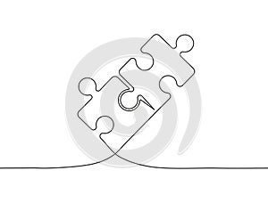 Puzzles continuous line art puzzle game. Metaphor of problem solving, solution, and strategy.