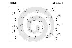 Puzzles grid. Jigsaw puzzle 24 pieces,
