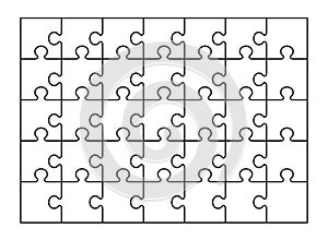 Puzzles grid template. jigsaw puzzle pieces, thinking creative game
