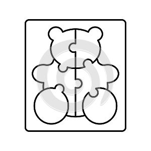 puzzles toddler line icon vector illustration