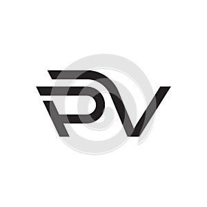 pv initial letter vector logo icon