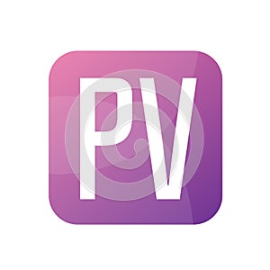 PV Letter Logo Design With Simple style