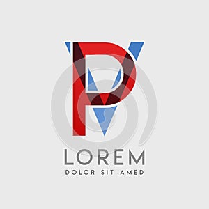 PV logo letters with blue and red gradation