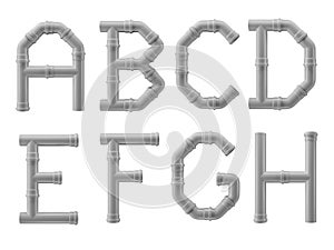 PVC pipe alphabet photo