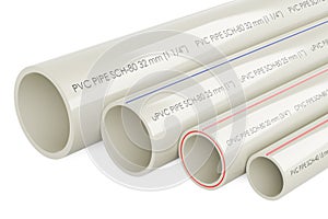 PVC pipes, composite pipe, uPVC pipe, cPVC pipe, 3D rendering