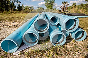 PVC pipes at construction site