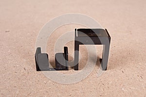 Pvc Plastic Window parts  on brown background