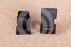 Pvc Plastic Window parts isolated on brown background