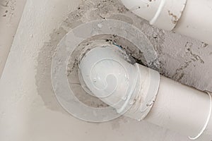 PVC Water leak pipe, Building Drainage pipes crack seep