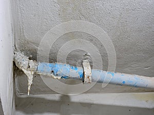 PVC water leakage from the floor upstairs