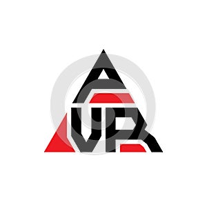 PVR triangle letter logo design with triangle shape. PVR triangle logo design monogram. PVR triangle vector logo template with red