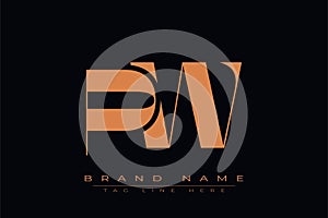 PW initial letter logo design
