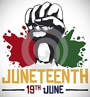 Fist and Splashed African Colors for Juneteenth Celebration, Vector Illustration photo