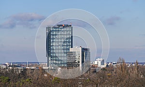 PWC company and Ana Tower Hotel office building sky scraper in the north part of the city