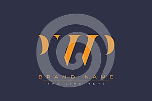PWP abstract letter logo design