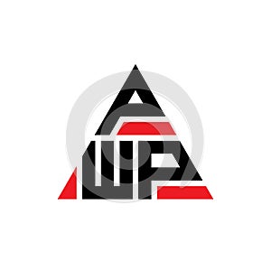 PWP triangle letter logo design with triangle shape. PWP triangle logo design monogram. PWP triangle vector logo template with red