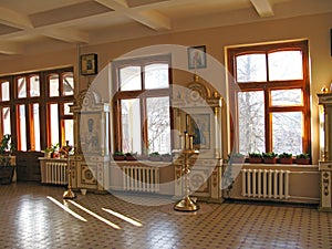 Pyatigorsk, Russia-02.08.2015: interior of an Orthodox Church. Mineralovodsky parish church of the Pyatigorsk and Cherkesskaya