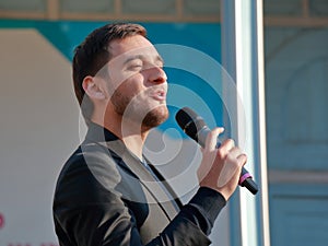 Singer from Chechen Republic at the festival in Pyatigorsk, Russia