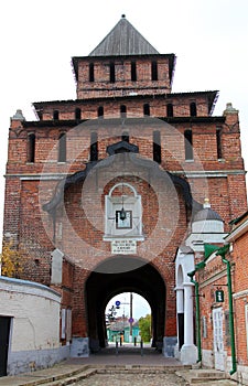 Pyatnitskie Gates, the main gates of Kolomna Kremlin, Russia