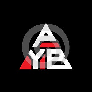 PYB triangle letter logo design with triangle shape. PYB triangle logo design monogram. PYB triangle vector logo template with red