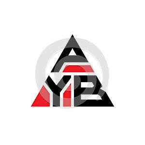 PYB triangle letter logo design with triangle shape. PYB triangle logo design monogram. PYB triangle vector logo template with red