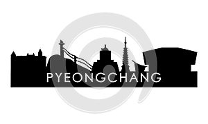 Pyeongchang skyline silhouette.
