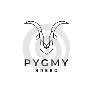 Pygmy goat line logo design