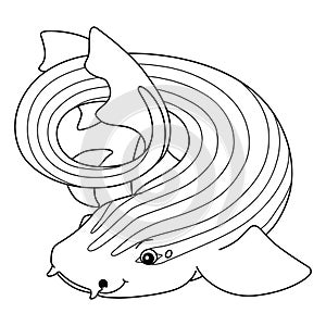 Pyjama Shark Isolated Coloring Page for Kids