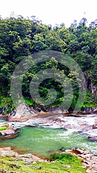 Pykara waterfall and Lake, people enjoying in the fresh clean environment and  Nature gives us good air and breath.