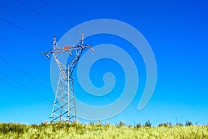 Pylon Connecting High Voltage Electric Power Cables