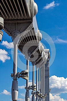 Pylon of the Crimean suspension bridge, across the Moscow river