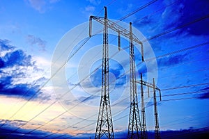 Pylon of the electricity line photo