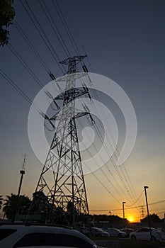 Pylon and power lines