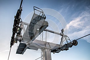 Pylon of sky-lift. Sky at background